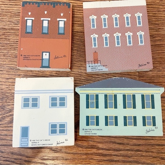The Cat’s Meow | Vintage 1992 Series X Lot of 4 Miniature Houses Cottage Core - Picture 2 of 12